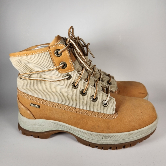 SKECHERS Women’s Survivor Boot Size 8 Tan Y2K Lace Up Rare Vintage Leather - Picture 2 of 10